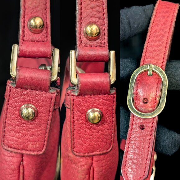 🎉PRICE DROP! 🎉. GUCCI GG Medallion Blondie Stripes Red Leather - RARE - Picture 6 of 14